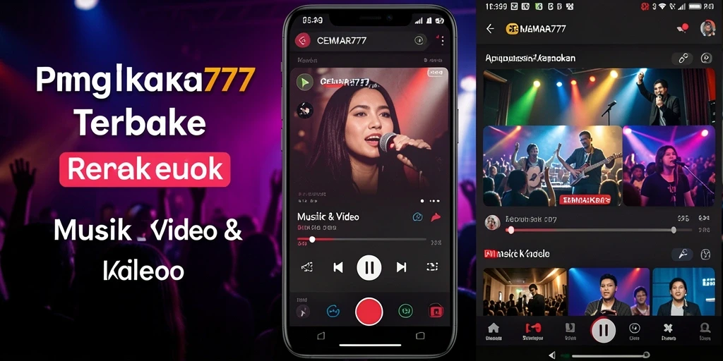 Tampilan antarmuka aplikasi CEMARA777 yang menarik untuk karaoke.