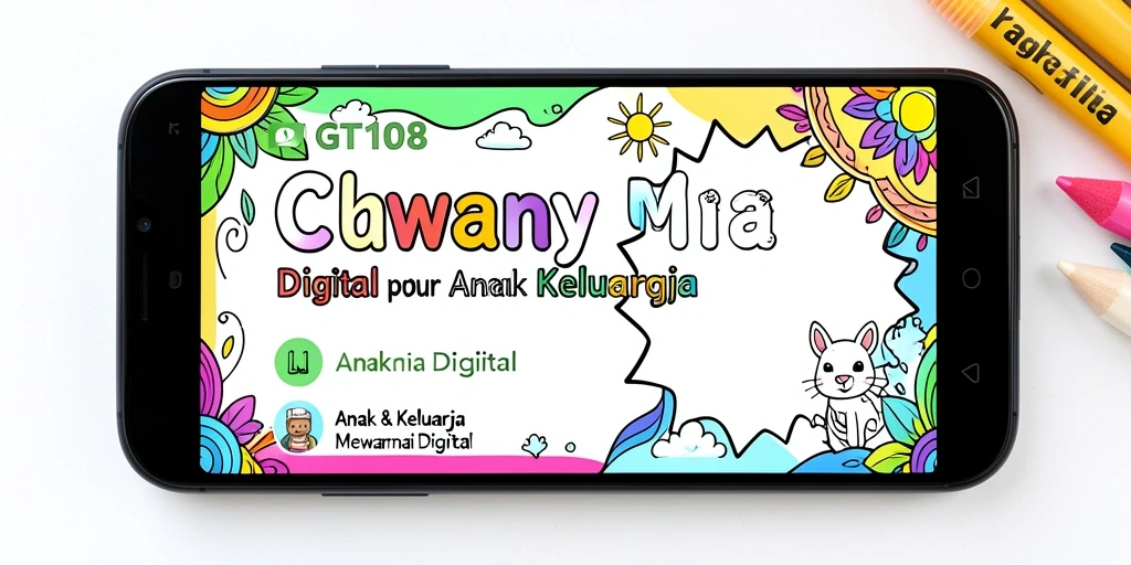 Antarmuka mewarnai digital yang menarik dan ramah anak.