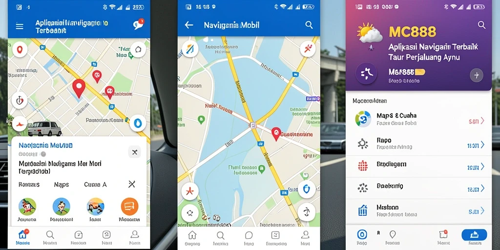 Antarmuka MC888 menunjukkan fitur navigasi mobil yang menarik dan fungsional.