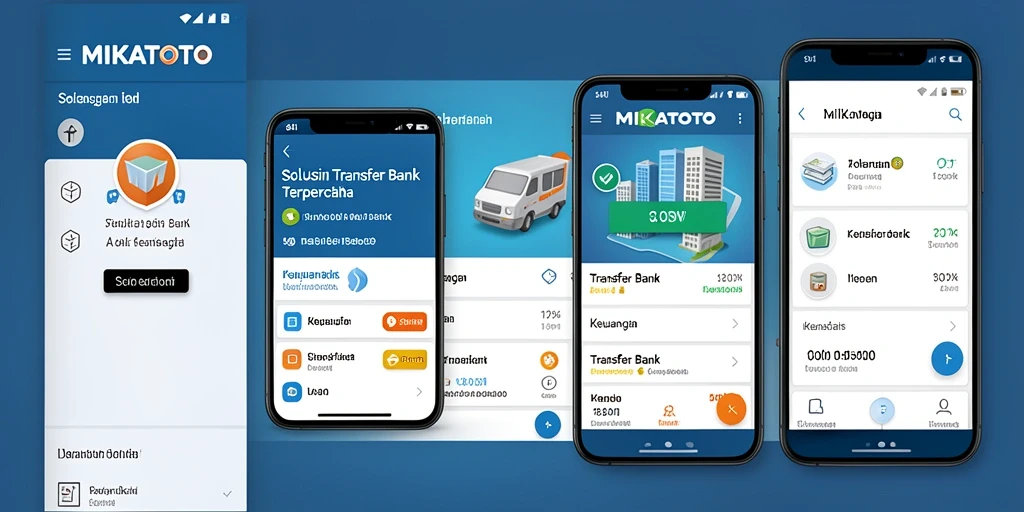 Screenshot utama MIKATOTO menampilkan antarmuka transfer bank yang sederhana dan mudah digunakan.