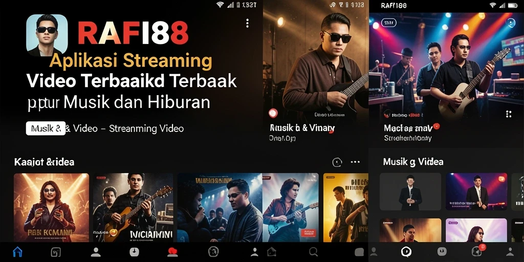 Antarmuka sederhana aplikasi RAFI88 untuk Streaming Video.