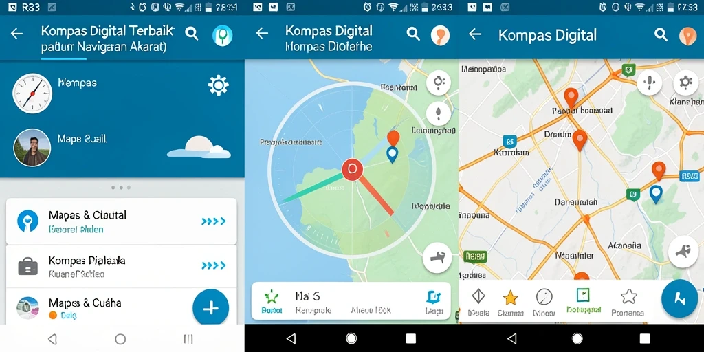 Antarmuka aplikasi Kompas Digital RR33 yang intuitif dan informatif.