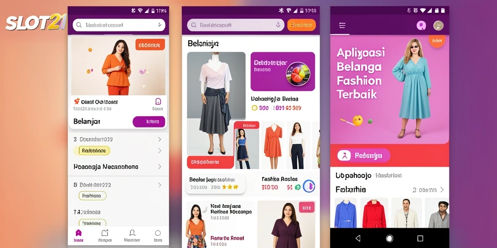 Tampilan antarmuka SLOT21 yang menarik dan fungsional untuk belanja fashion.