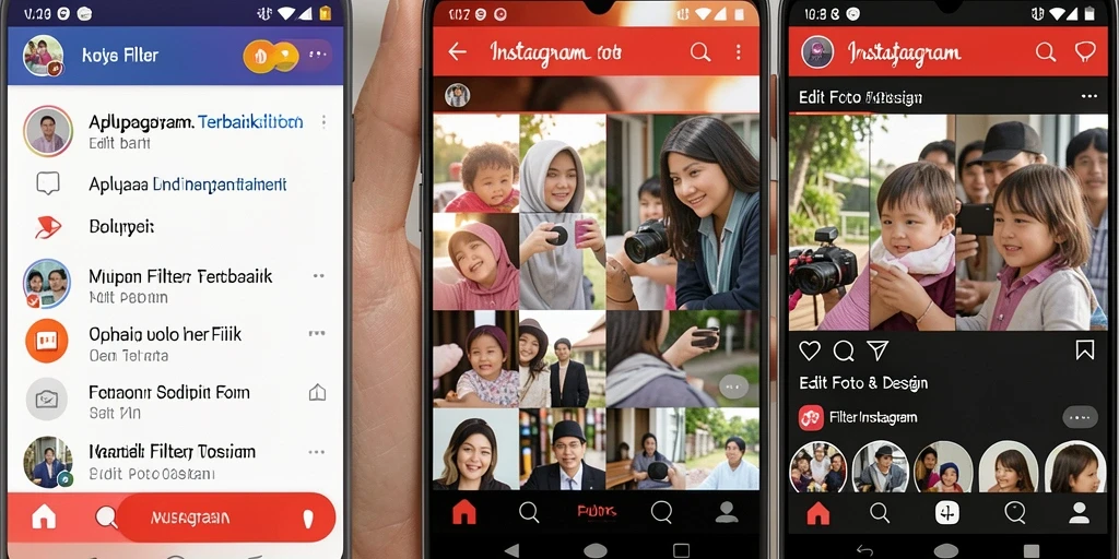 Antarmuka V07 dengan berbagai pilihan filter menarik untuk foto.