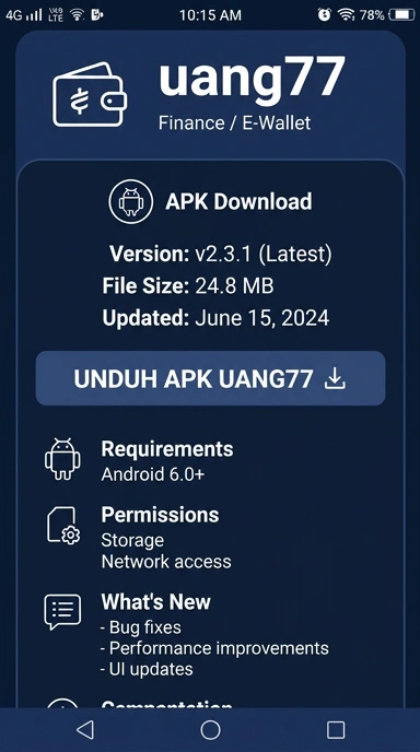 Download dan Instal APK uang77 untuk Android di Indonesia